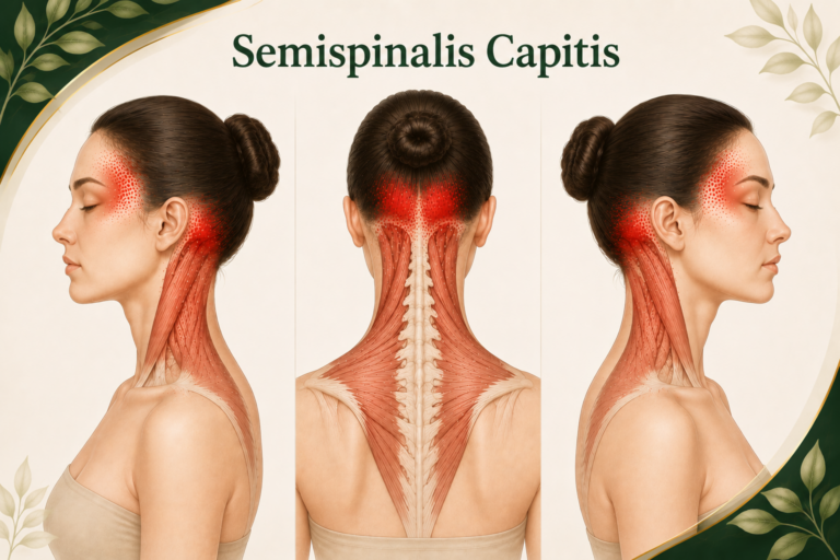 Semispinalis Capitis trigger point ทำให้ปวดศีรษะด้านหลังและร้าวไปขมับ
