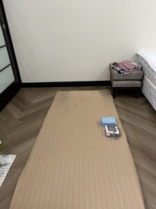 พื้นที่วางเบาะนวดขนาด 90 × 200 เซนติเมตร สำหรับบริการอยู่ไฟหลังคลอดที่บ้าน